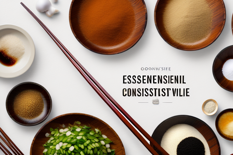 Various essential ingredients like soy sauce