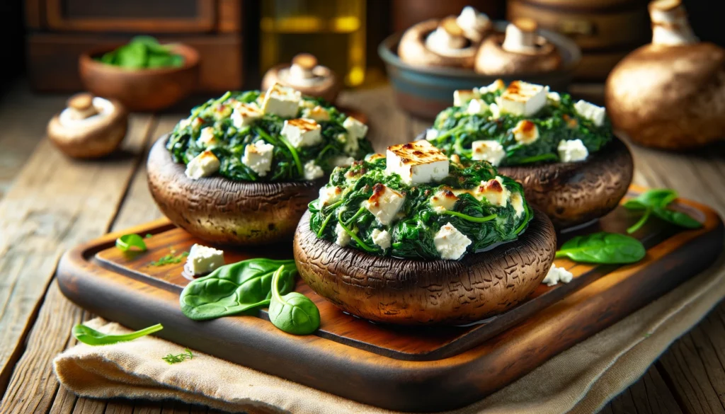 Spinach and Feta Stuffed Portobello Mushrooms